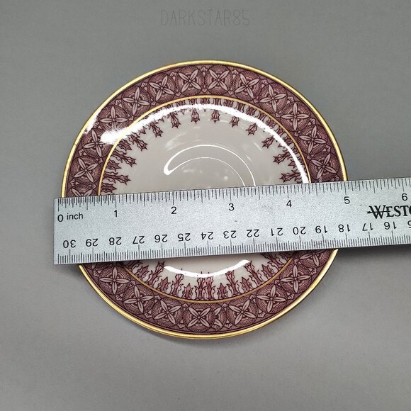 Theodore Haviland New York Cambridge Crimson Footed Demitasse Teacup and Saucer - Picture 8 of 10